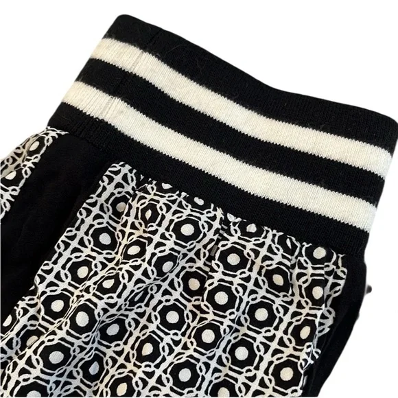 Vanilla Star size large Black & White print silky joggers black tux strip - Picture 11 of 14